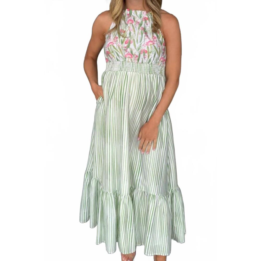 NEW BEAU & RO jenna midi dress in english stripe